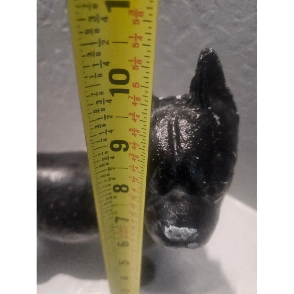Vintage Cast Iron Boston Terrier Door Stop Decorative Pet Statue